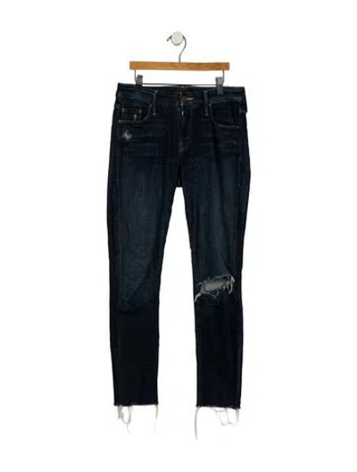 Pre-owned Mother Mid-rise Skinny Leg Jeans In Blue