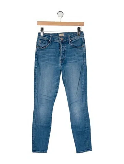 Pre-owned Mother Mid-rise Skinny Leg Jeans In Blue