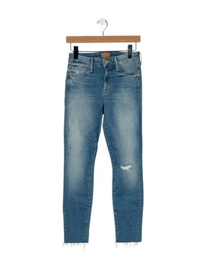 Pre-owned Mother Mid-rise Skinny Leg Jeans In Blue