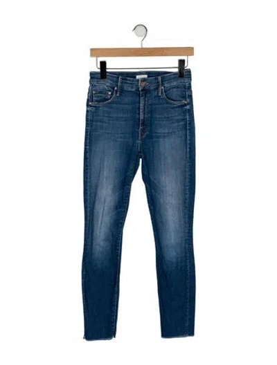 Pre-owned Mother Mid-rise Skinny Leg Jeans In Blue
