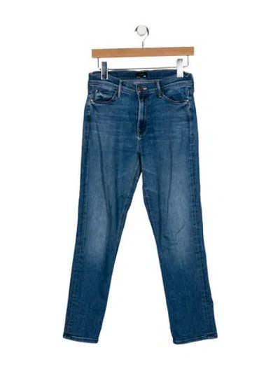 Pre-owned Mother Mid-rise Skinny Leg Jeans In Blue