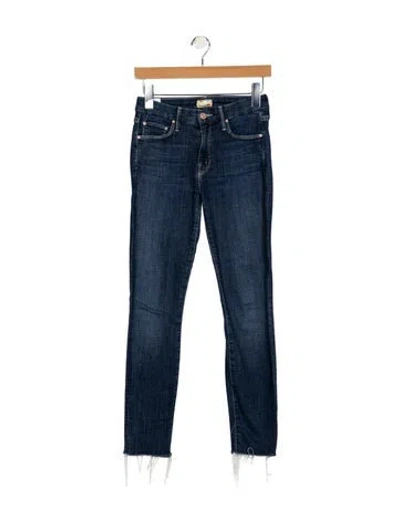 Pre-owned Mother Mid-rise Skinny Leg Jeans In Blue