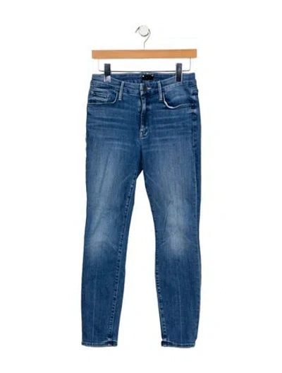 Pre-owned Mother Mid-rise Skinny Leg Jeans In Blue