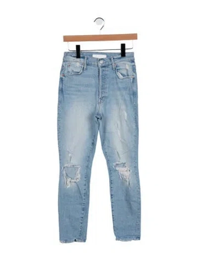 Pre-owned Mother Mid-rise Skinny Leg Jeans In Blue