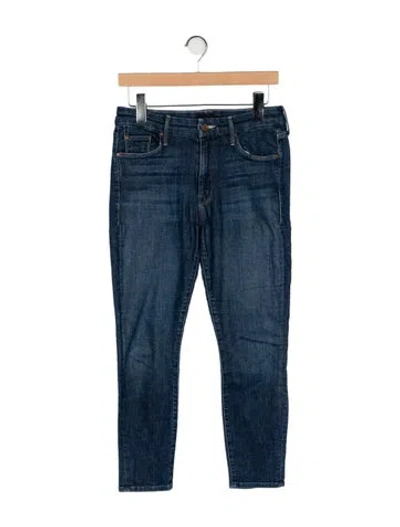Pre-owned Mother Mid-rise Skinny Leg Jeans In Blue