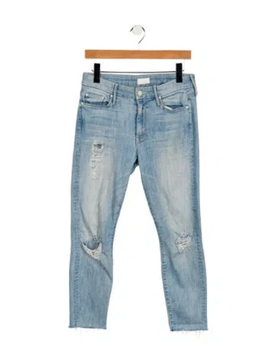 Pre-owned Mother Mid-rise Skinny Leg Jeans In Blue