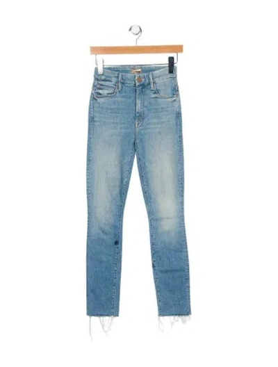 Pre-owned Mother Mid-rise Skinny Leg Jeans In Blue
