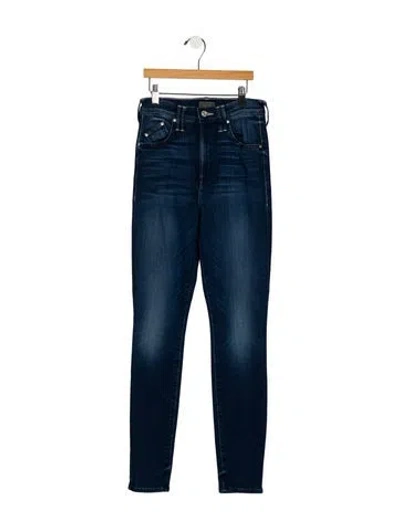 Pre-owned Mother Mid-rise Skinny Leg Jeans In Blue