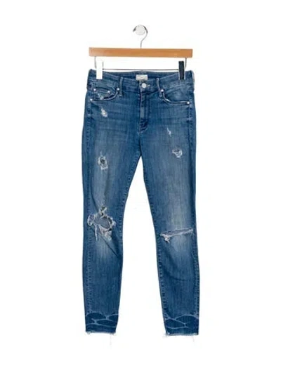 Pre-owned Mother Mid-rise Skinny Leg Jeans In Blue
