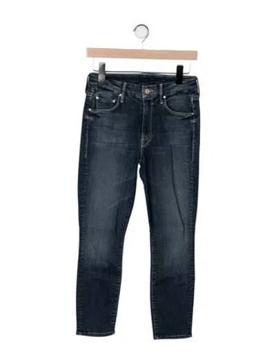Pre-owned Mother Mid-rise Skinny Leg Jeans In Blue