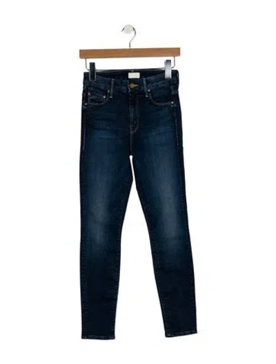 Pre-owned Mother Mid-rise Skinny Leg Jeans In Blue