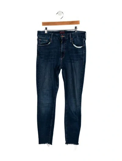 Pre-owned Mother Mid-rise Skinny Leg Jeans In Blue