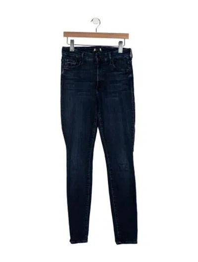 Pre-owned Mother Mid-rise Skinny Leg Jeans In Blue
