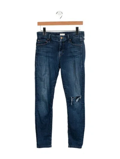 Pre-owned Mother Mid-rise Skinny Leg Jeans In Blue