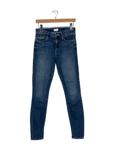 Pre-owned Mother Mid-rise Skinny Leg Jeans In Blue