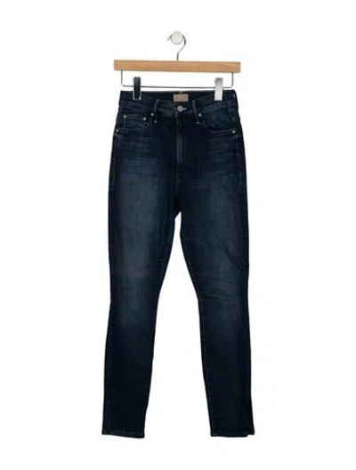 Pre-owned Mother Mid-rise Skinny Leg Jeans In Blue