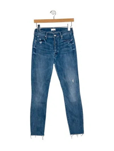 Pre-owned Mother Mid-rise Skinny Leg Jeans In Blue