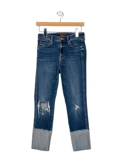 Pre-owned Mother Mid-rise Skinny Leg Jeans In Blue