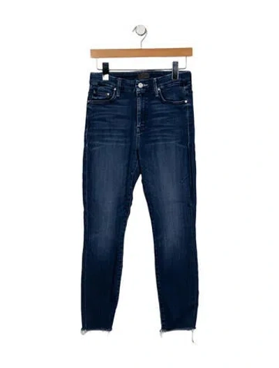 Pre-owned Mother Mid-rise Skinny Leg Jeans In Blue