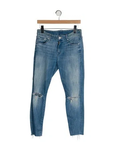 Pre-owned Mother Mid-rise Skinny Leg Jeans In Blue