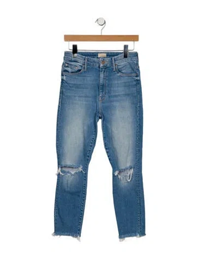 Pre-owned Mother Mid-rise Skinny Leg Jeans In Blue