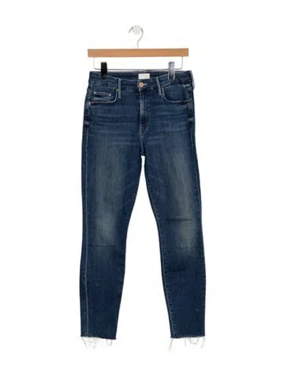 Pre-owned Mother Mid-rise Skinny Leg Jeans In Blue