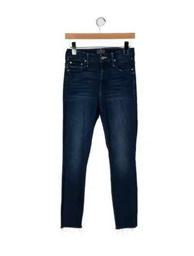 Pre-owned Mother Mid-rise Skinny Leg Jeans In Blue