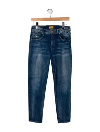 Pre-owned Mother Mid-rise Skinny Leg Jeans In Blue