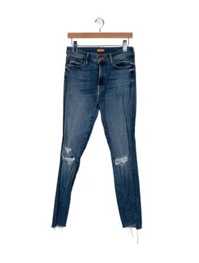 Pre-owned Mother Mid-rise Skinny Leg Jeans In Blue