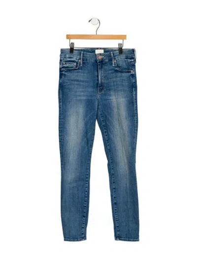 Pre-owned Mother Mid-rise Skinny Leg Jeans In Blue