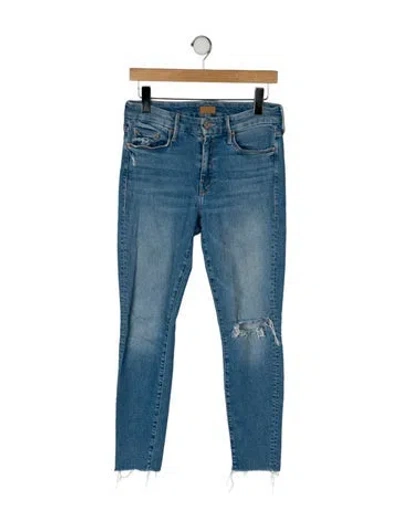 Pre-owned Mother Mid-rise Skinny Leg Jeans In Blue