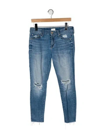 Pre-owned Mother Mid-rise Skinny Leg Jeans In Blue
