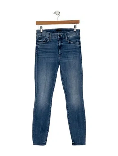 Pre-owned Mother Mid-rise Skinny Leg Jeans In Blue
