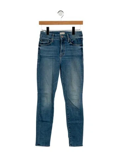 Pre-owned Mother Mid-rise Skinny Leg Jeans In Blue