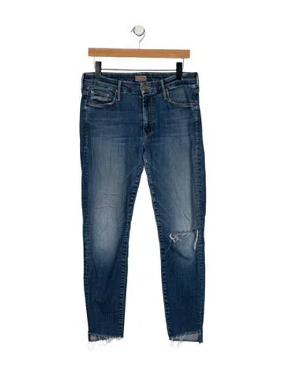 Pre-owned Mother Mid-rise Skinny Leg Jeans In Blue