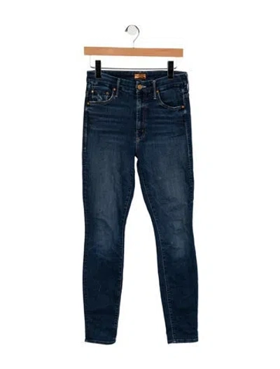 Pre-owned Mother Mid-rise Skinny Leg Jeans In Blue