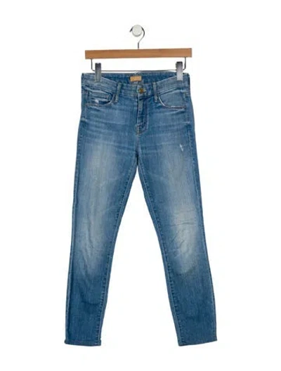 Pre-owned Mother Mid-rise Skinny Leg Jeans In Blue