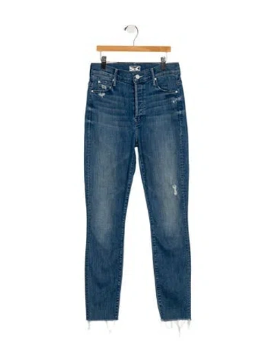 Pre-owned Mother Mid-rise Skinny Leg Jeans In Blue