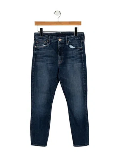 Pre-owned Mother Mid-rise Skinny Leg Jeans In Blue