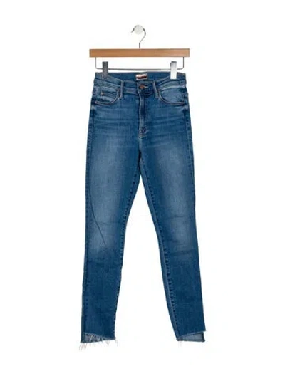 Pre-owned Mother Mid-rise Skinny Leg Jeans In Blue