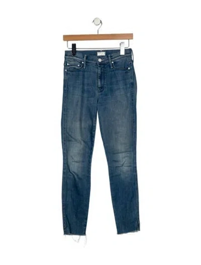 Pre-owned Mother Mid-rise Skinny Leg Jeans In Blue