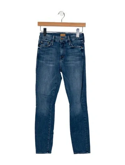 Pre-owned Mother Mid-rise Skinny Leg Jeans In Blue