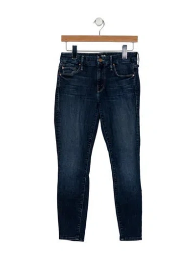 Pre-owned Mother Mid-rise Skinny Leg Jeans In Blue