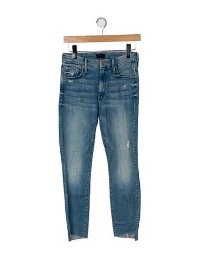 Pre-owned Mother Mid-rise Skinny Leg Jeans In Blue