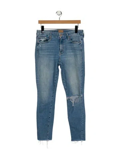 Pre-owned Mother Mid-rise Skinny Leg Jeans In Blue