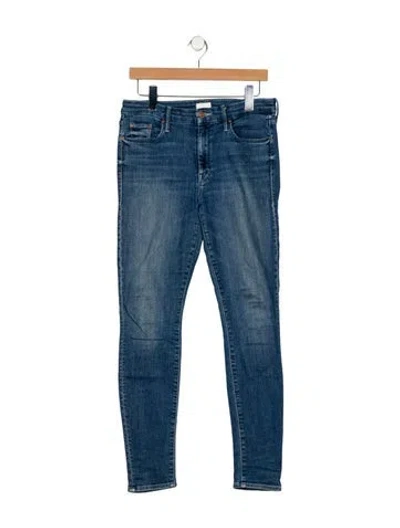 Pre-owned Mother Mid-rise Skinny Leg Jeans In Blue