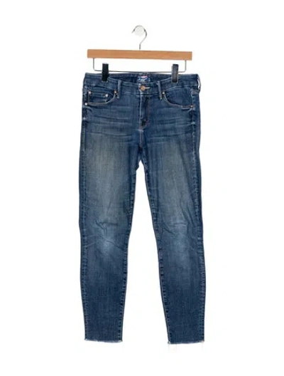 Pre-owned Mother Mid-rise Skinny Leg Jeans In Blue