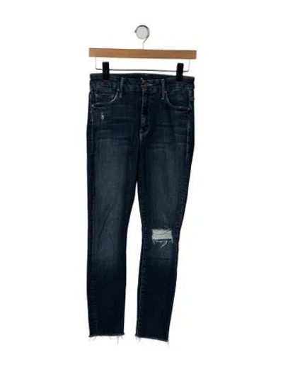 Pre-owned Mother Mid-rise Skinny Leg Jeans In Blue
