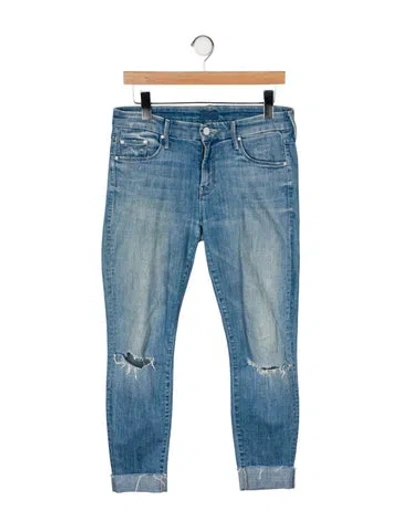 Pre-owned Mother Mid-rise Skinny Leg Jeans In Blue