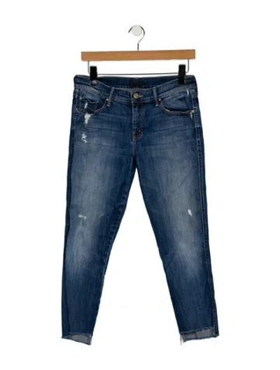 Pre-owned Mother Mid-rise Skinny Leg Jeans In Blue